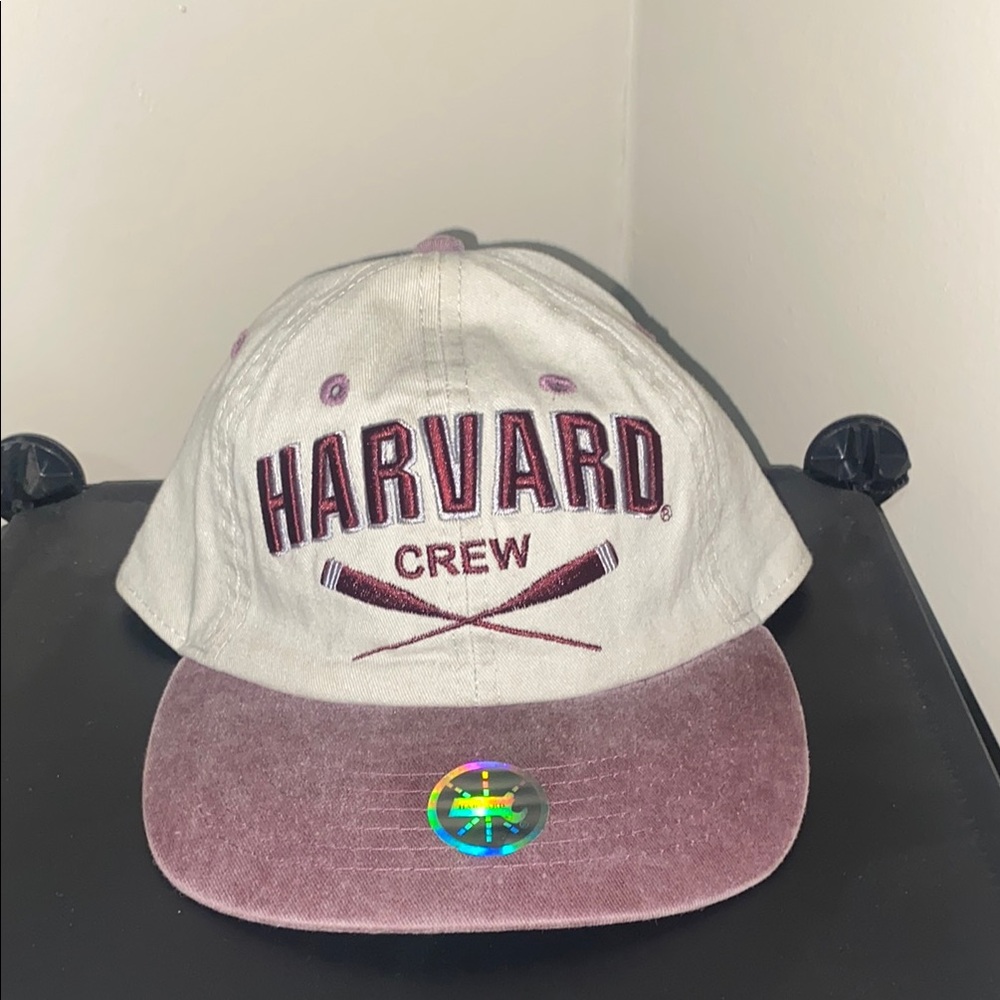 Harvard Crew Cap in Cream and Burgundy
